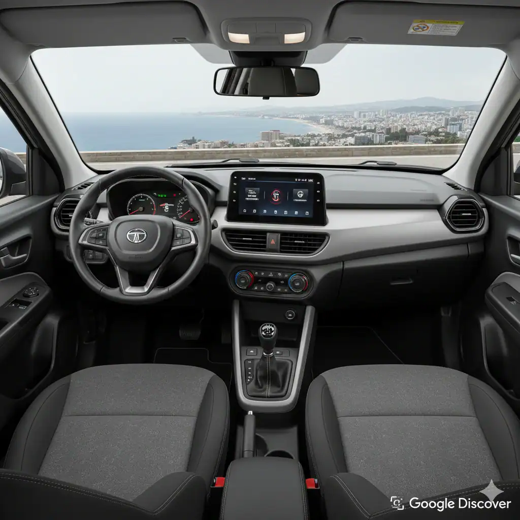 Detailed view of the Tata Punch Facelift 2026 showing leaked interior upgrades and digital console.