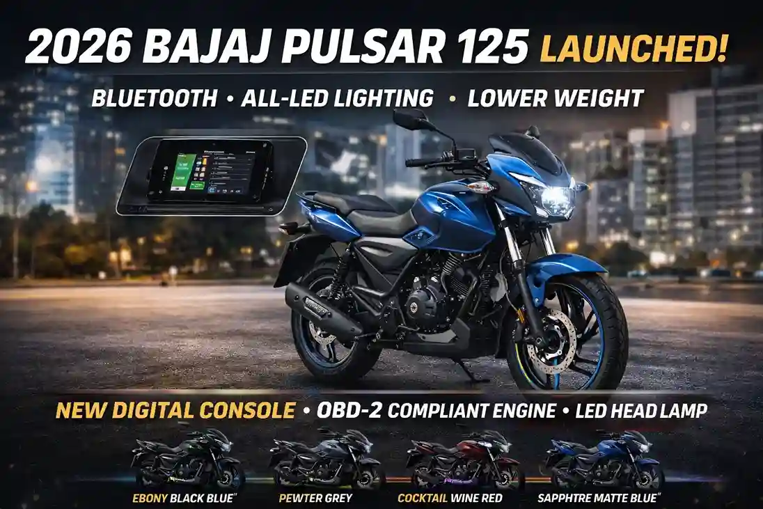 2026 Bajaj Pulsar 125 with Bluetooth connectivity, LED headlamp, digital console and sporty design